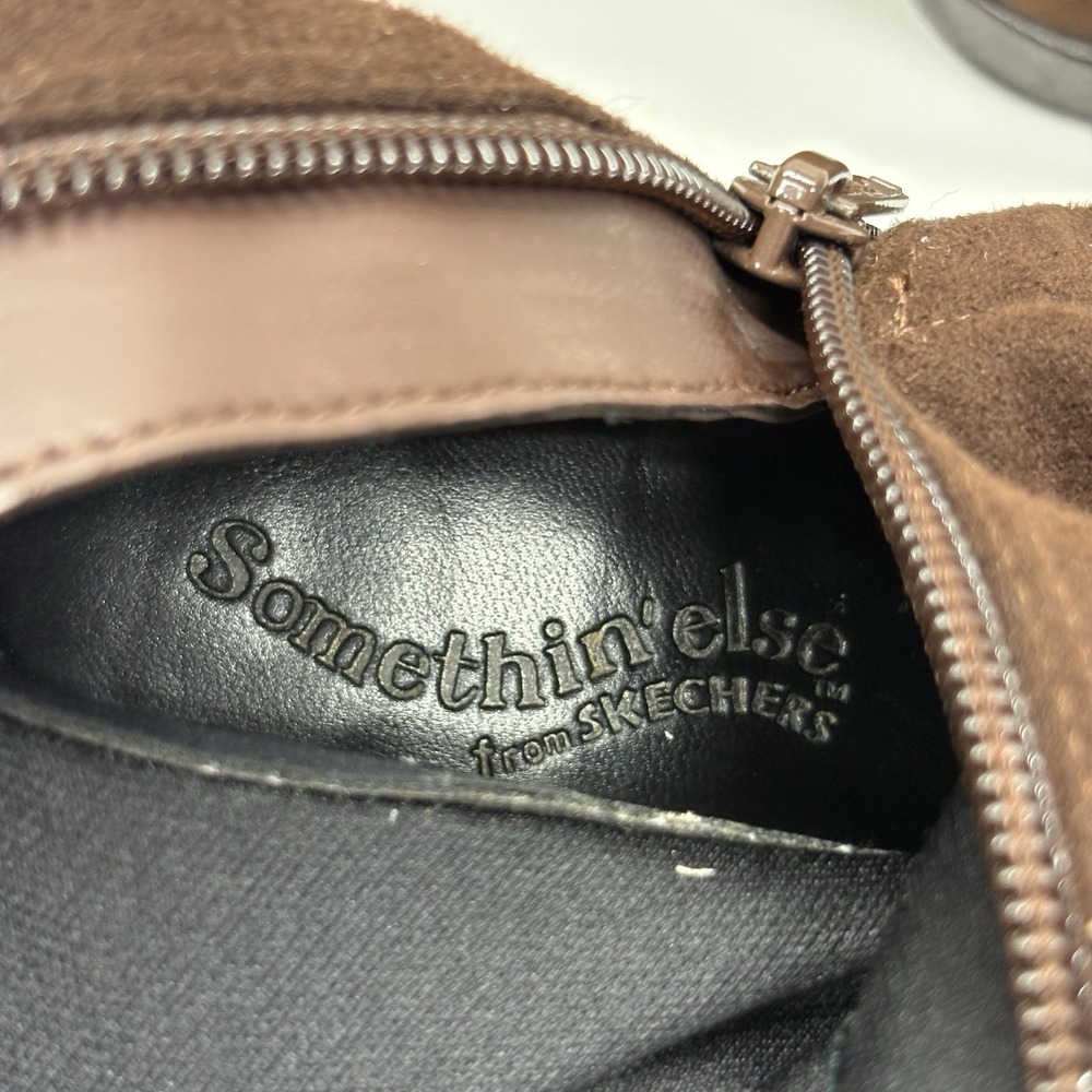 SKECHERS Y2K "Somethin' Else" Vintage Brown Retro Square Toe Knee High Boots 6 - Picture 13 of 14